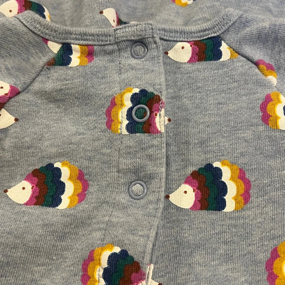 Baby Boden Blue Rainbow Hedgehog Print Long Sleeve Dress 18-24M Mini Boden